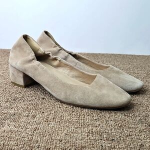Eileen Fisher Winn Cerise Suede Pump Light Tan Sz 8.5 Womens